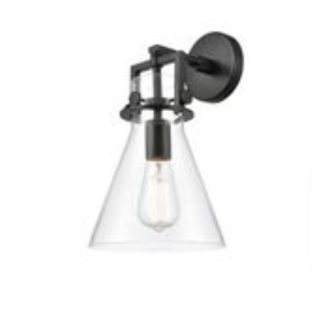 Innovations Lighting 411-1W-BK-8CL Restoration Newton Wall Sconce Matte‎ Black